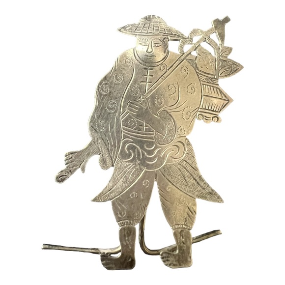 Vintage Chinese, 20th century. Eight figural easel back place card holders - Picture 12 of 12